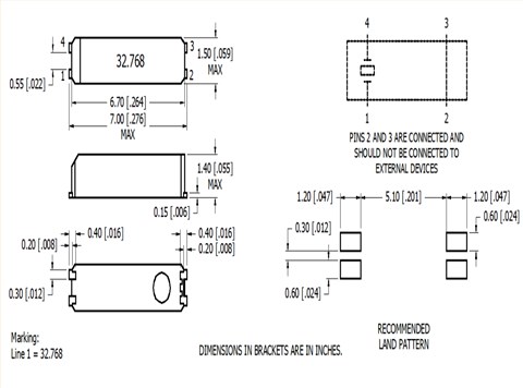 WC146SMF-32.768KHZ-T,7015mm,Mmdcomp陶瓷諧振器