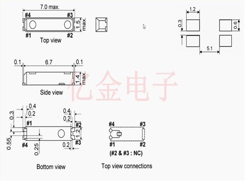KX-327L晶振,12.87131,GEYER晶振,32.768KHz,12.5pF,±20ppm,7015諧振器
