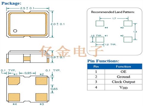FJ2400002振蕩器,筆記本電腦晶振,LVCMOS有源晶振,亞陶FJ晶振,2520進口貼片