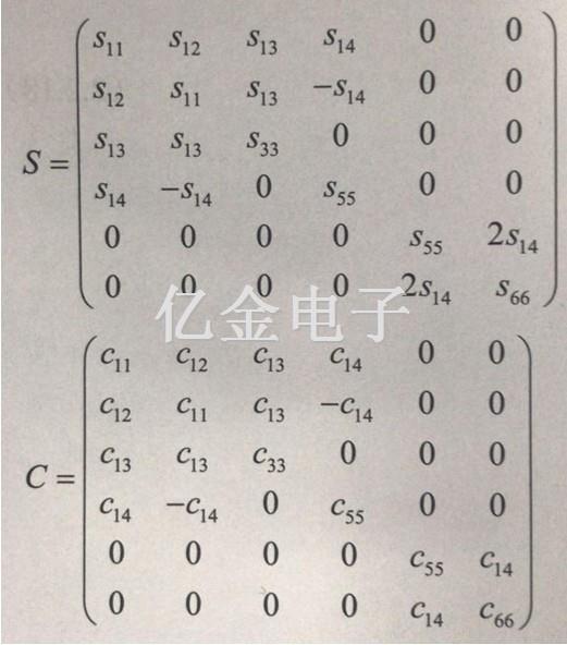 石英晶體的彈性常數(shù)矩陣