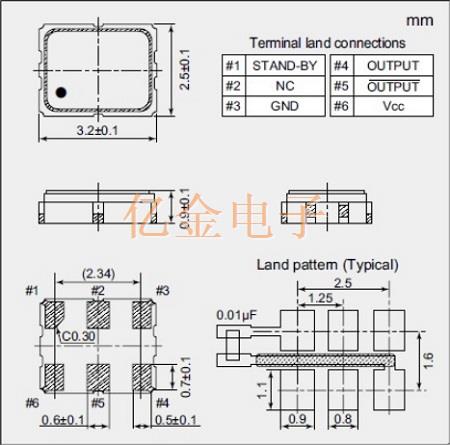 一款具有差分輸出信號的普通石英振蕩器NP3225SBB